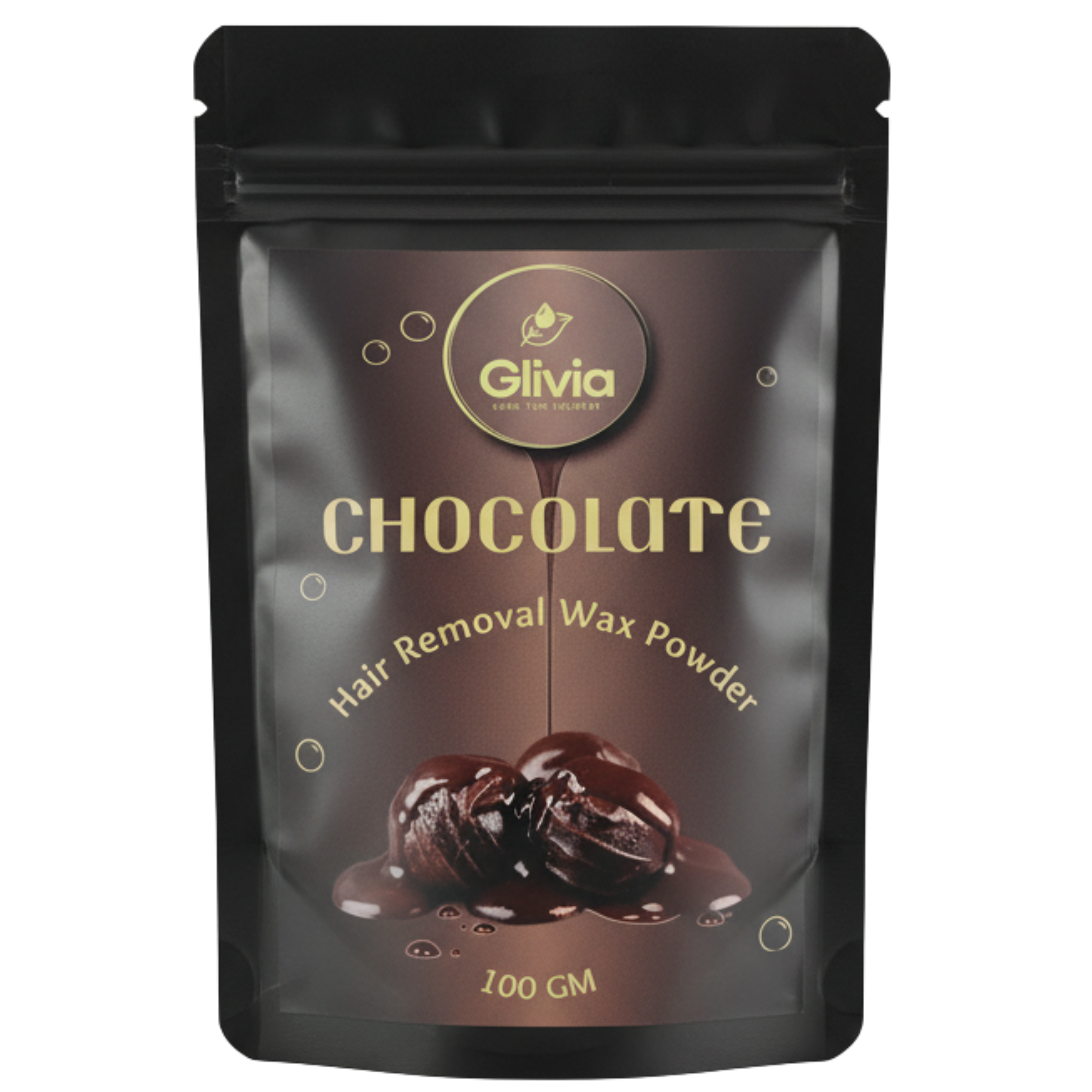 Glivia Dark Chocolate Wax Powder for Women & Men | Aloe Vera & Herbal Facial Hair Removal Formula | Painless Face Body Bikini Waxing Solution | Natural Hair Wax Powder for Smooth Skin at Home | 100g